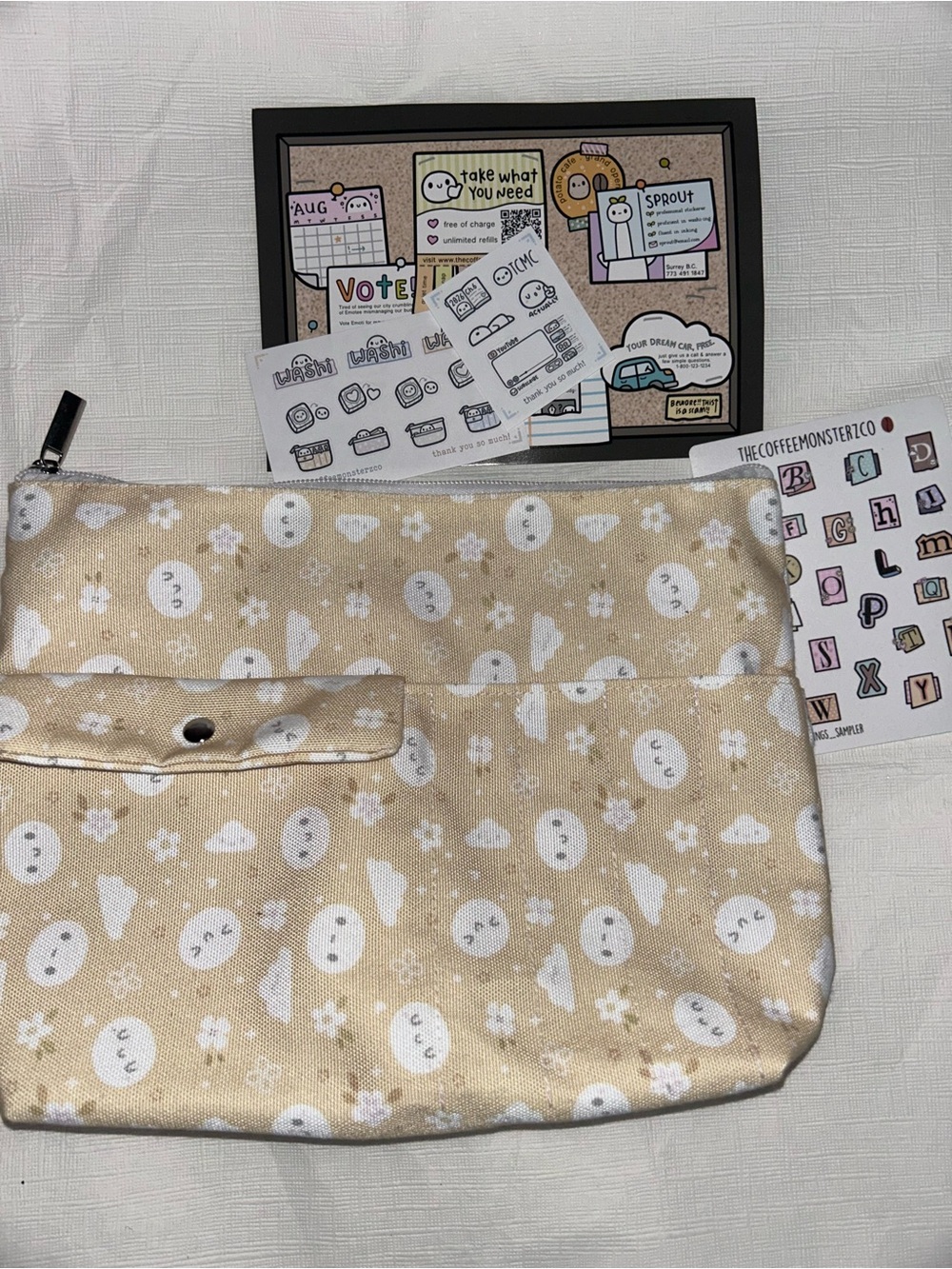 The coffee Monster Co Hobonichi planner pouch with extras